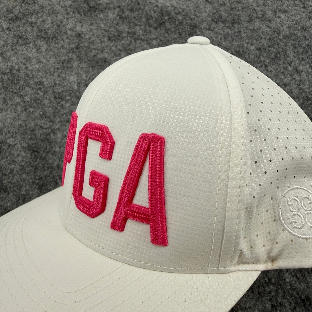 G/FORE LPGA Golf Hat Womens OS White Pink Snapback Perforated GMH000002 - Picture 4 of 10